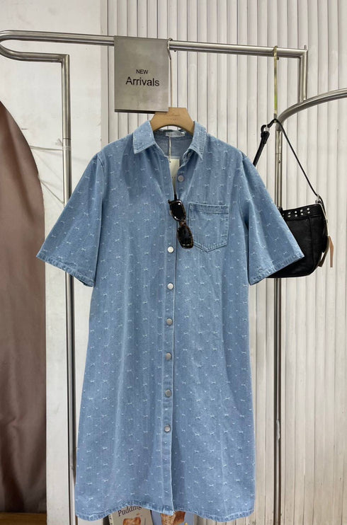 Oversize Denim Shirt Dress